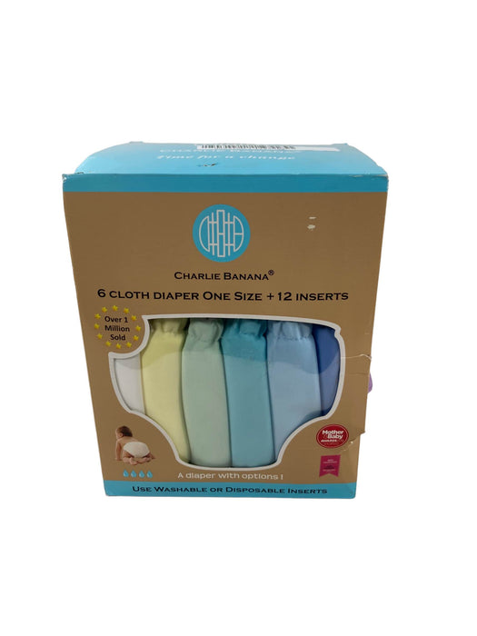 Shop Charlie Banana 6 One Size Reusable Cloth Diapers with Fleece, Pastel at GoodBuy Gear