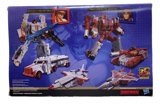 secondhand Hasbro TransFormers Street Fighter IIX - Optimus Prime [RYU] vs Magatron [M BISON]