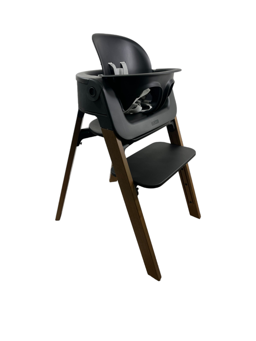 Stokke Steps High Chair, Black Seat with Golden Brown Legs