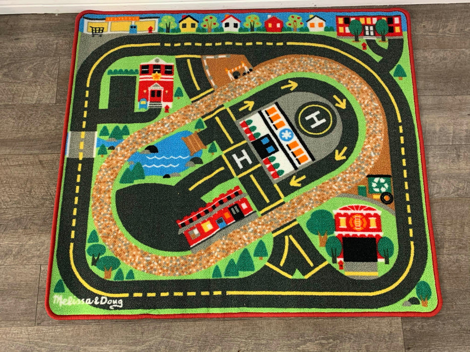 secondhand Melissa & Doug Deluxe Road Rug Play Set