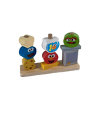 used Bright Starts Mix & Match Sesame Street Friends Wooden Stacking Toy