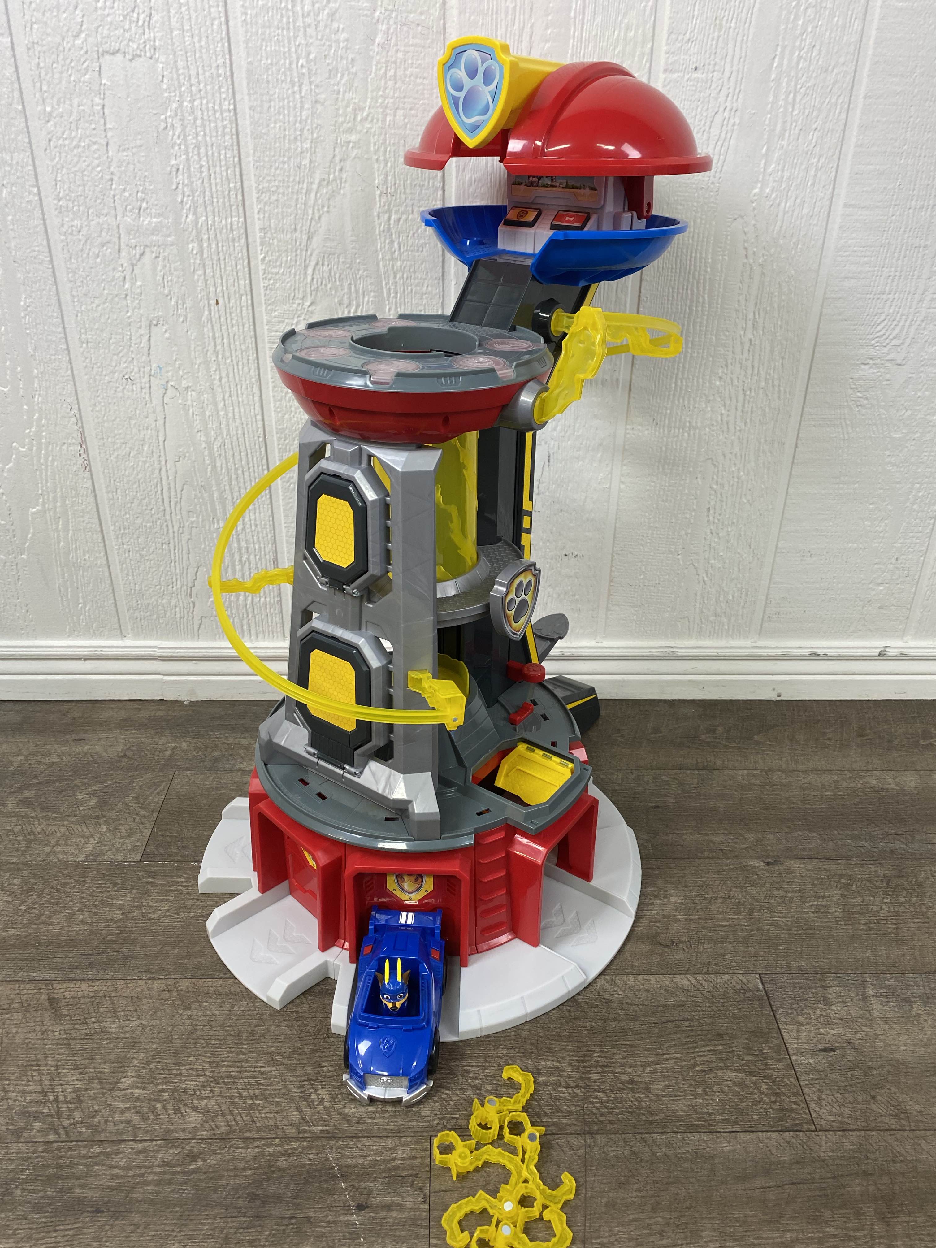 Paw patrol mighty pups sales super paws lookout tower playset