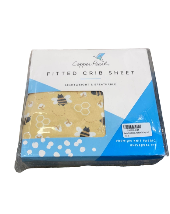 used Copper Pearl Premium Knit Fitted Crib Sheet, Honeycomb