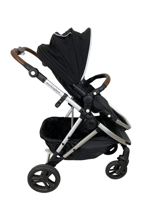 secondhand Mockingbird Single Stroller, 2022, Black, Windowpane, Silver With Penny Leather