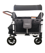 secondhand Wonderfold W4 Luxe Quad Stroller Wagon, 2023, Charcoal Grey with White Frame