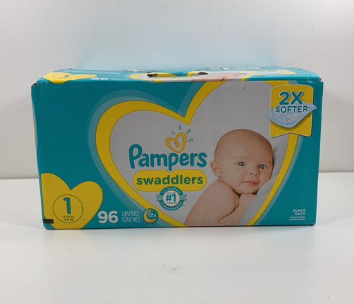 used Pampers Swaddlers Diapers, - Size 1 96 Count