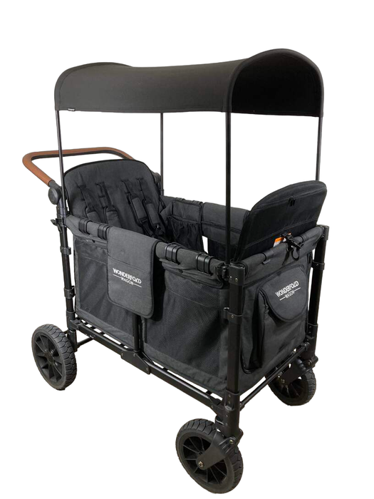 used Wonderfold W4 Luxe Quad Stroller Wagon, Volcanic Black, 2021