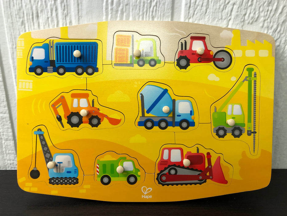 used Hape Toddler Wooden Peg Puzzle