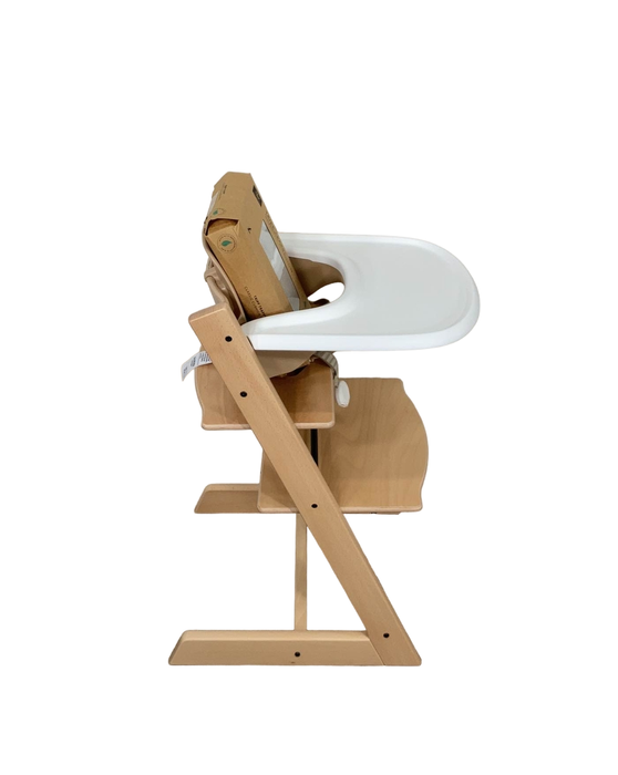 secondhand Stokke Tripp Trapp High Chair with Baby Set and Tray, Natural, White