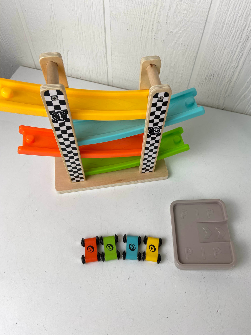 Top Bright Wooden Car Ramp Race Track — GoodBuy Gear