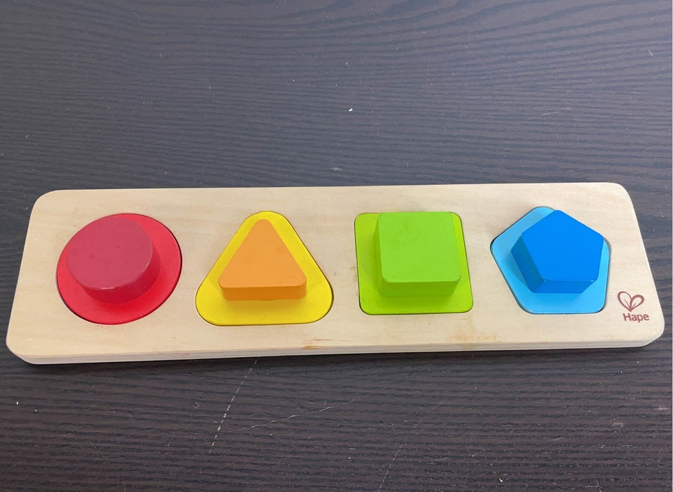 used Hape First Shapes Wooden Puzzle