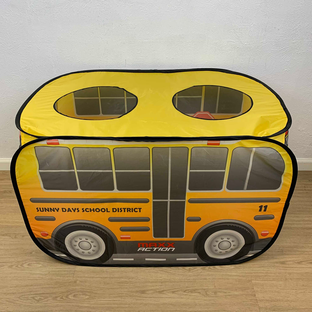 tent bus Sunny Days Entertainment Pop-Up School Farben:Treeline Tamarack Vorzelt Blau Toyota OEM Pedal Cushion Hängefach The tent is made