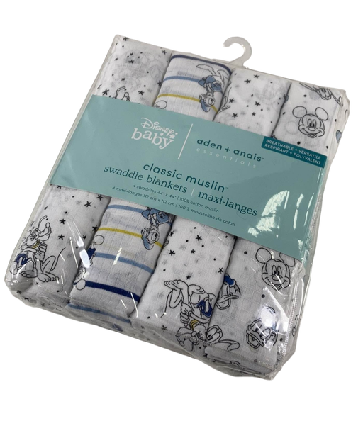 used Aden + Anais Essentials Cotton Muslin Swaddle, 4pk, Disney Baby