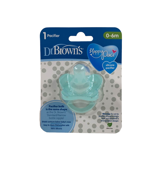 Dr. Brown's HappyPaci Silicone Pacifier, Green, 0-6 Months, 1 pack