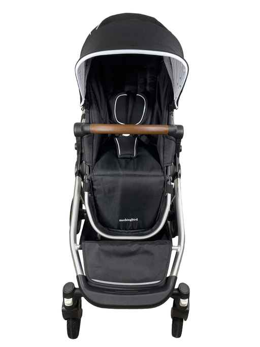 secondhand Mockingbird Single to Double Stroller, 2022, Silver with Penny Leather, Watercolor Drops, Black