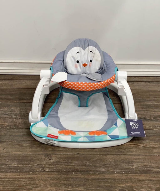 used Fisher Price Premium Sit-Me-Up Floor Seat with Toy Tray, Penguin