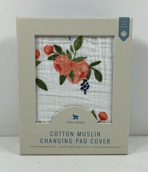 used Little Unicorn Cotton Muslin Changing Pad Cover, flowers