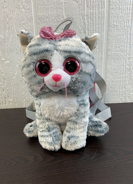 used Ty Kiki Grey Cat Backpack