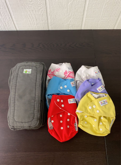 used Alva Baby One Size Adjustable Cloth Diapers