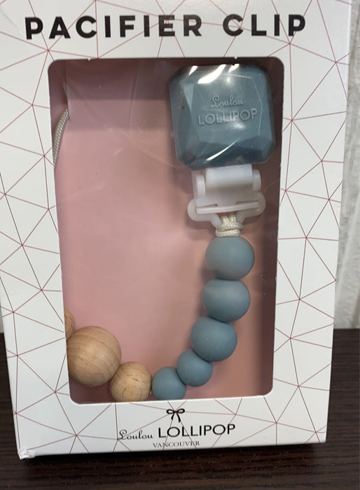 Shop LouLou Lollipop Pacifier Clip, Slate at GoodBuy Gear
