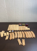 used On Track USA Wooden Train Set 35 Piece