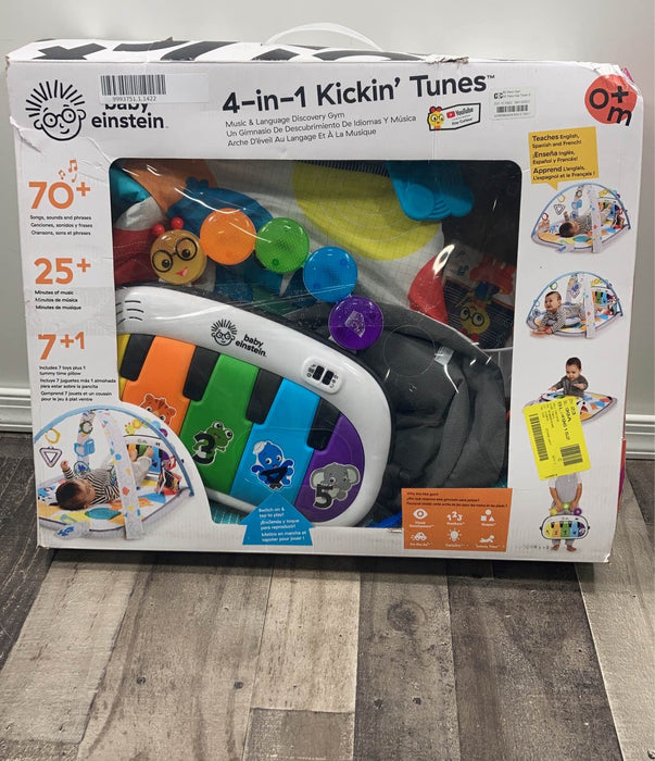 used Baby Einstein 4-in-1 Kickin’ Tunes Music Activity Gym, /missing flash cards