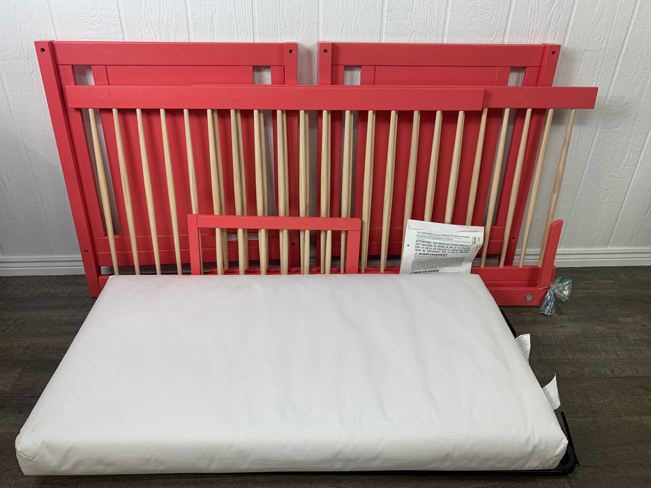 used Honest Company By Babyletto 4-in-1 Convertible Crib With Toddler Rail, Coral