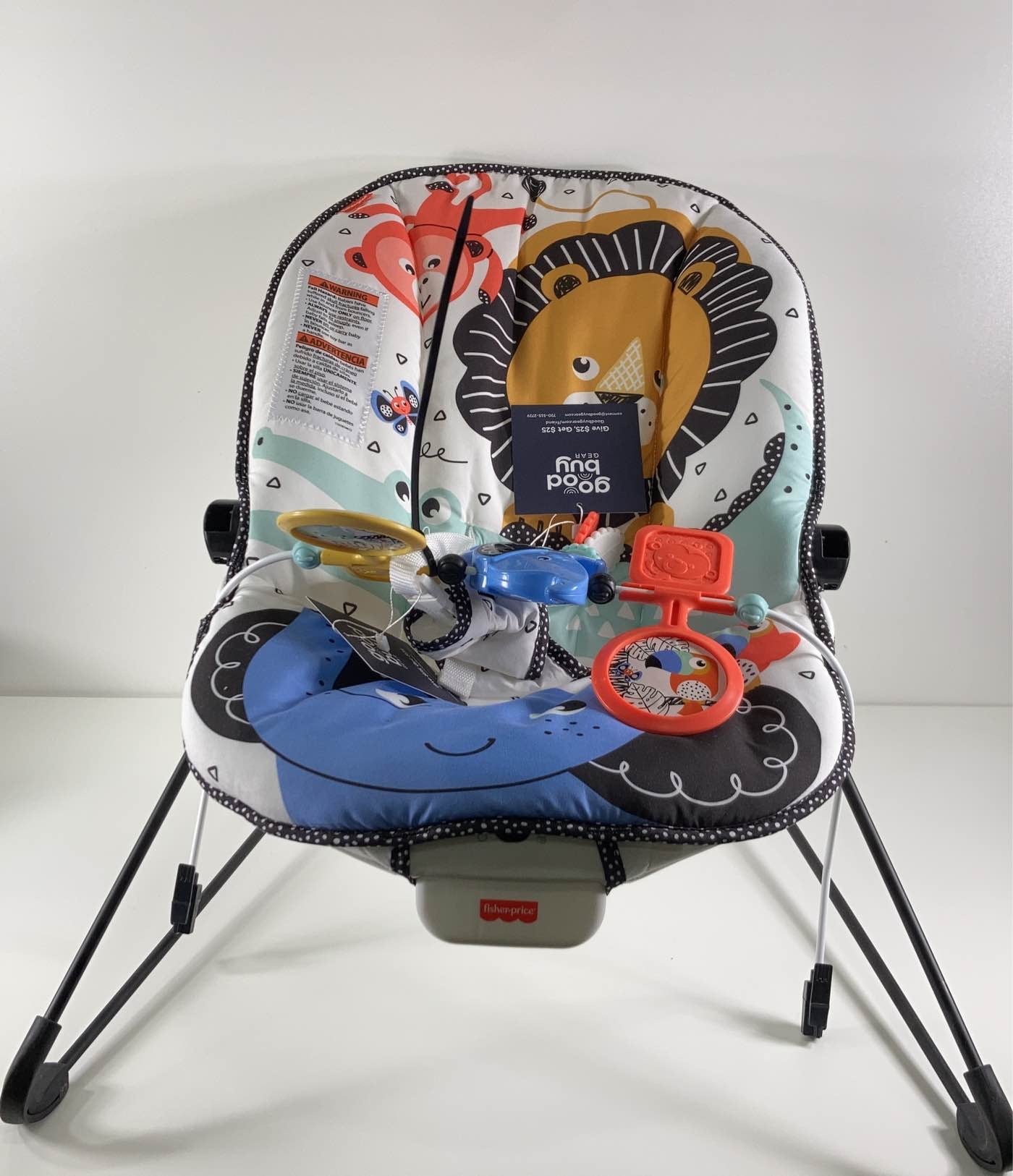 Fisher price baby online bouncer lion around