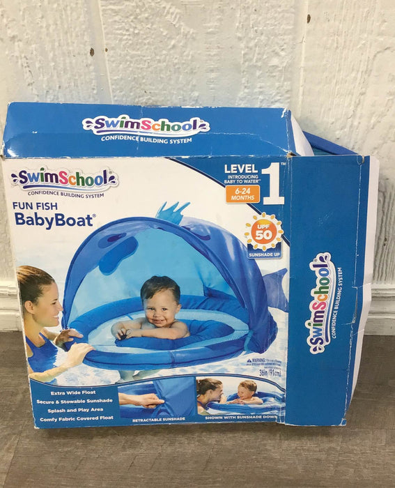 used SwimSchool Fabric Baby Pool Float, Blue Fun Fish