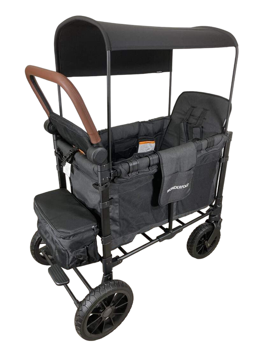 used Wonderfold W2 Luxe Multifunctional Double Stroller Wagon, Volcanic Black, 2023