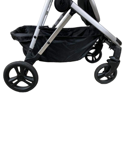 used Mockingbird Single to Double Stroller, 2023, Silver with Black Leather, Watercolor Drops, Sea