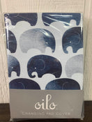 used Oilo Studios Changing Pad Cover, Elephant indigo