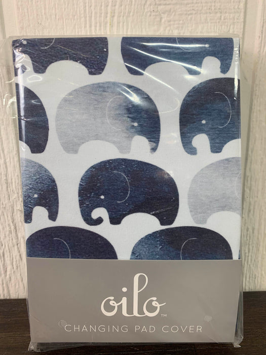 used Oilo Studios Changing Pad Cover, Elephant indigo