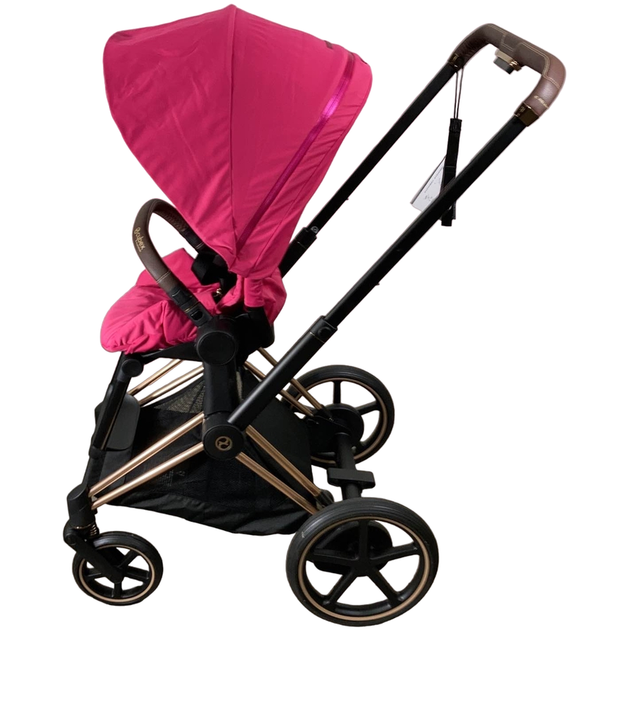 Cybex E-PRIAM Electric Stroller, Rosegold, Fancy Pink/Rose, 2019