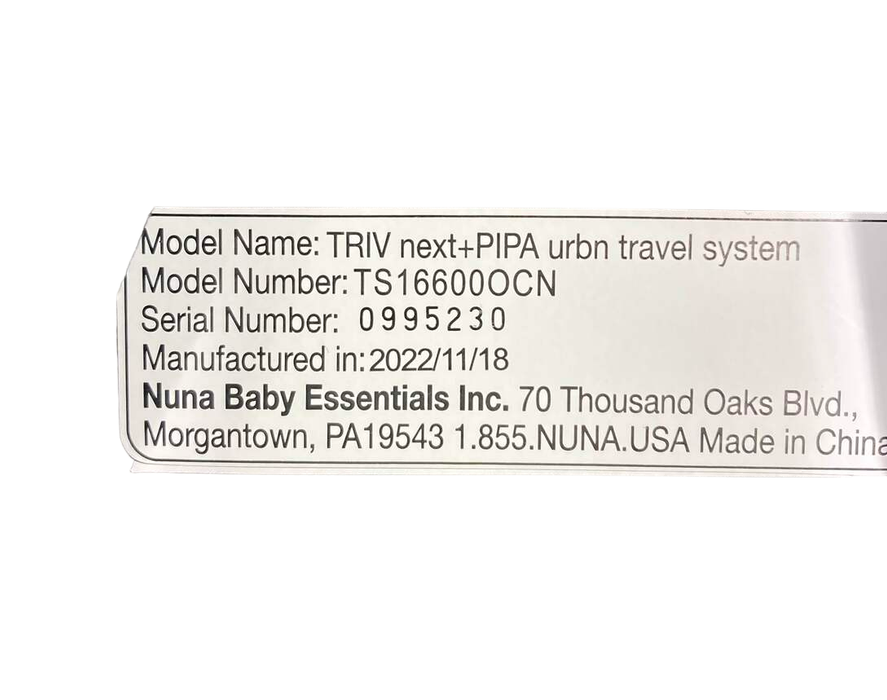 used Nuna Triv Next + Pipa Urbn Travel System