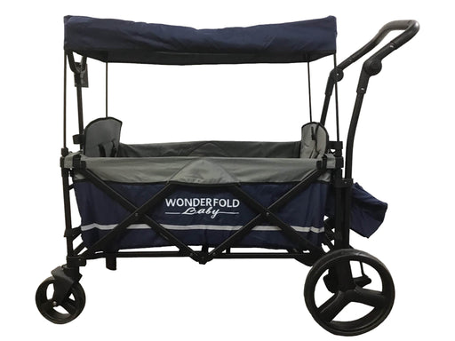 secondhand Wonderfold X2 Push + Pull Double Stroller Wagon, 2019, Navy