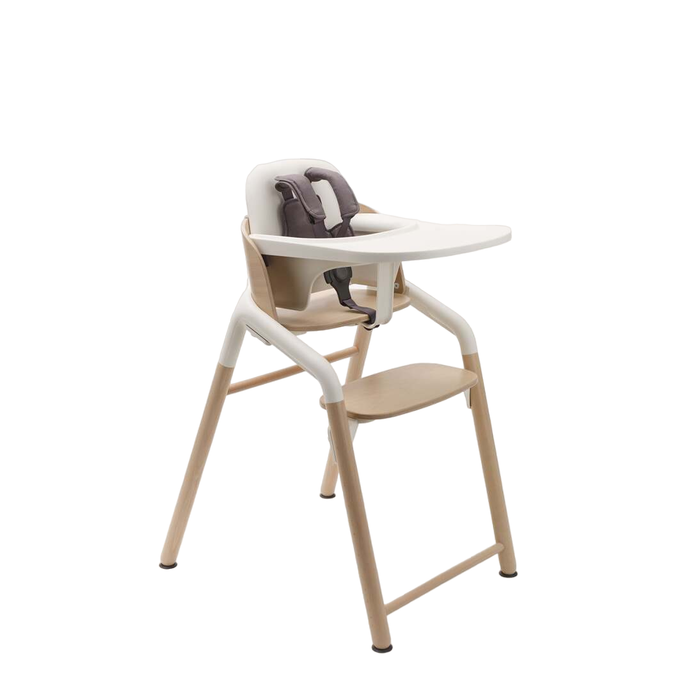 Bugaboo Giraffe High Chair, w/ White Baby Set, Neutral Wood/White