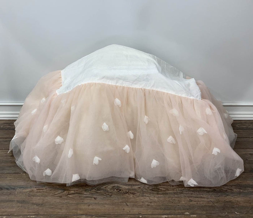 secondhand Pottery Barn Kids Monique Lhuillier Blush Pink Ethereal Bed Skirt, -Crib