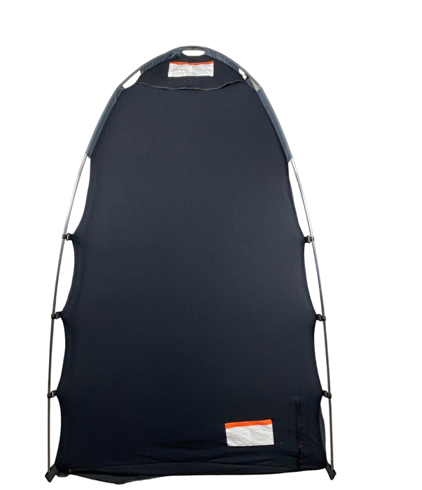 secondhand SlumberPod 3.0 Sleep Canopy with Fan, Black with Gray Accents