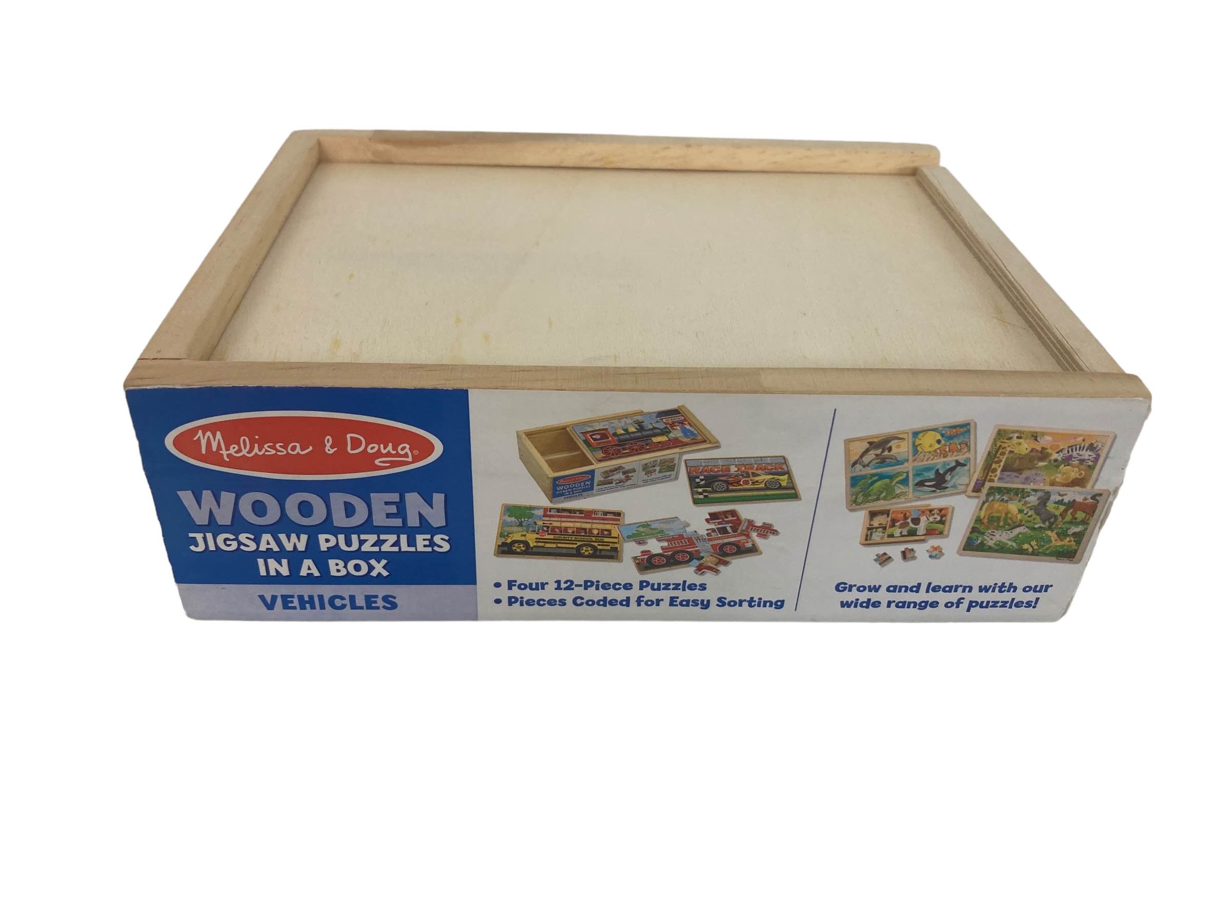 Wooden Jigsaw Puzzles in a Box - Vehicles