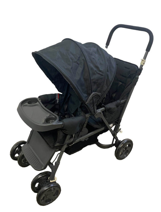 used Joovy Caboose Too Graphite Sit and Stand Double Stroller, 2019, Black