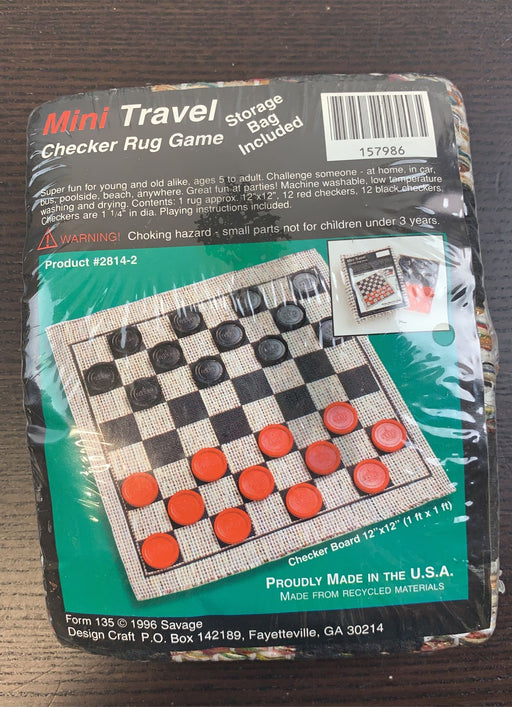 used Design Craft Mini Checker Travel Rug Game