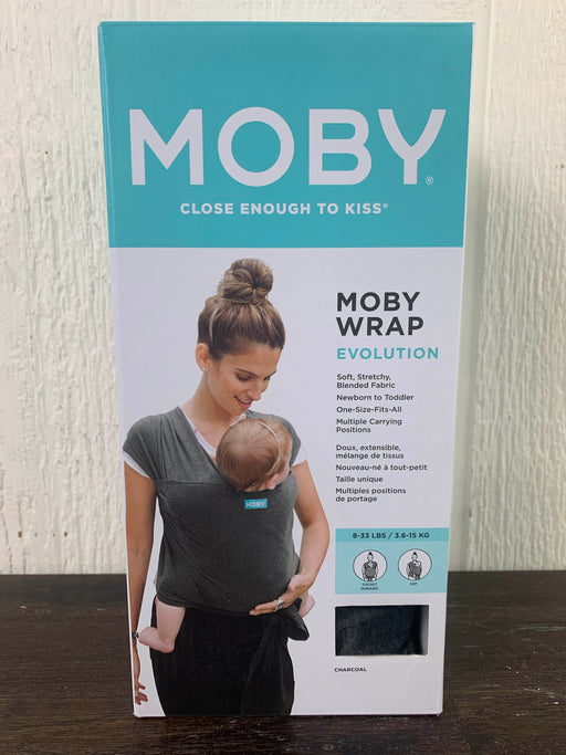 used Moby Wrap Evolution Baby Carrier, Charcoal