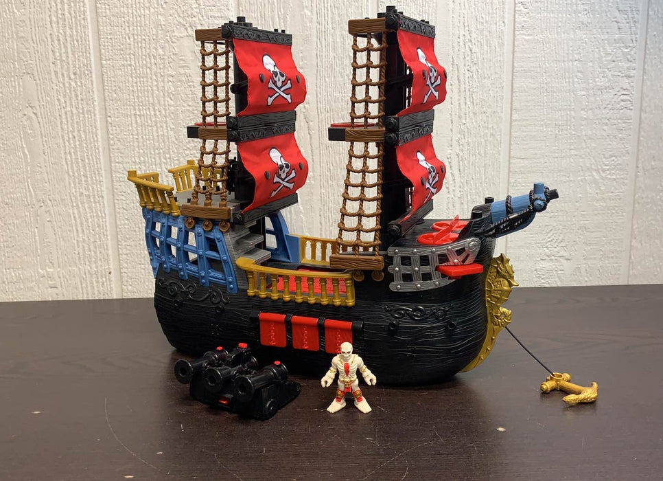 used Fisher Price Imaginext Black & Red Pirate Ship