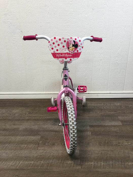 secondhand Huffy Minnie Mouse 12” Bike With Training Wheels