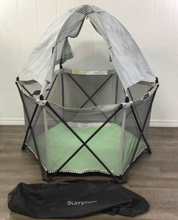 used Summer Infant Pop 'N Play Portable Playard With Canopy