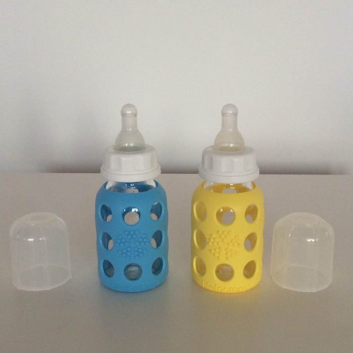 secondhand Lifefactory Glass Bottles, 2x 4oz bottles