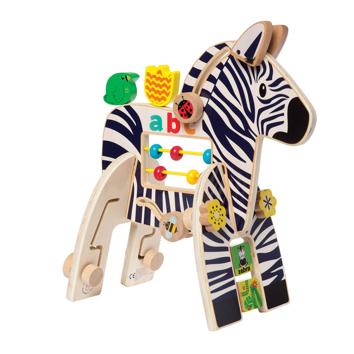 used Manhattan Toy Safari Zebra Wooden Toddler Activity Toy