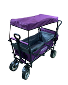 used Wonderfold S4 Push & Pull Premium Utility Folding Wagon with Canopy, Purple, S Series