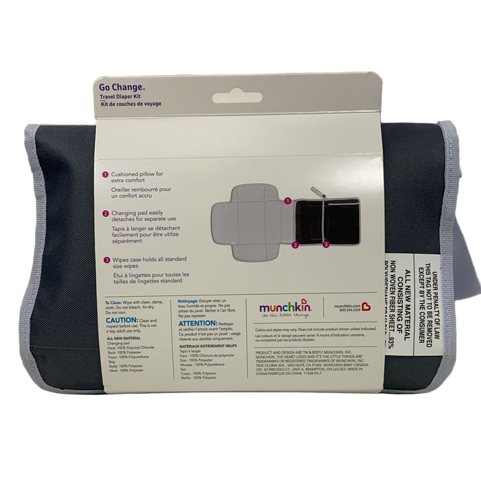 secondhand Munchkin Portable Diaper Changing Kit, - Grey